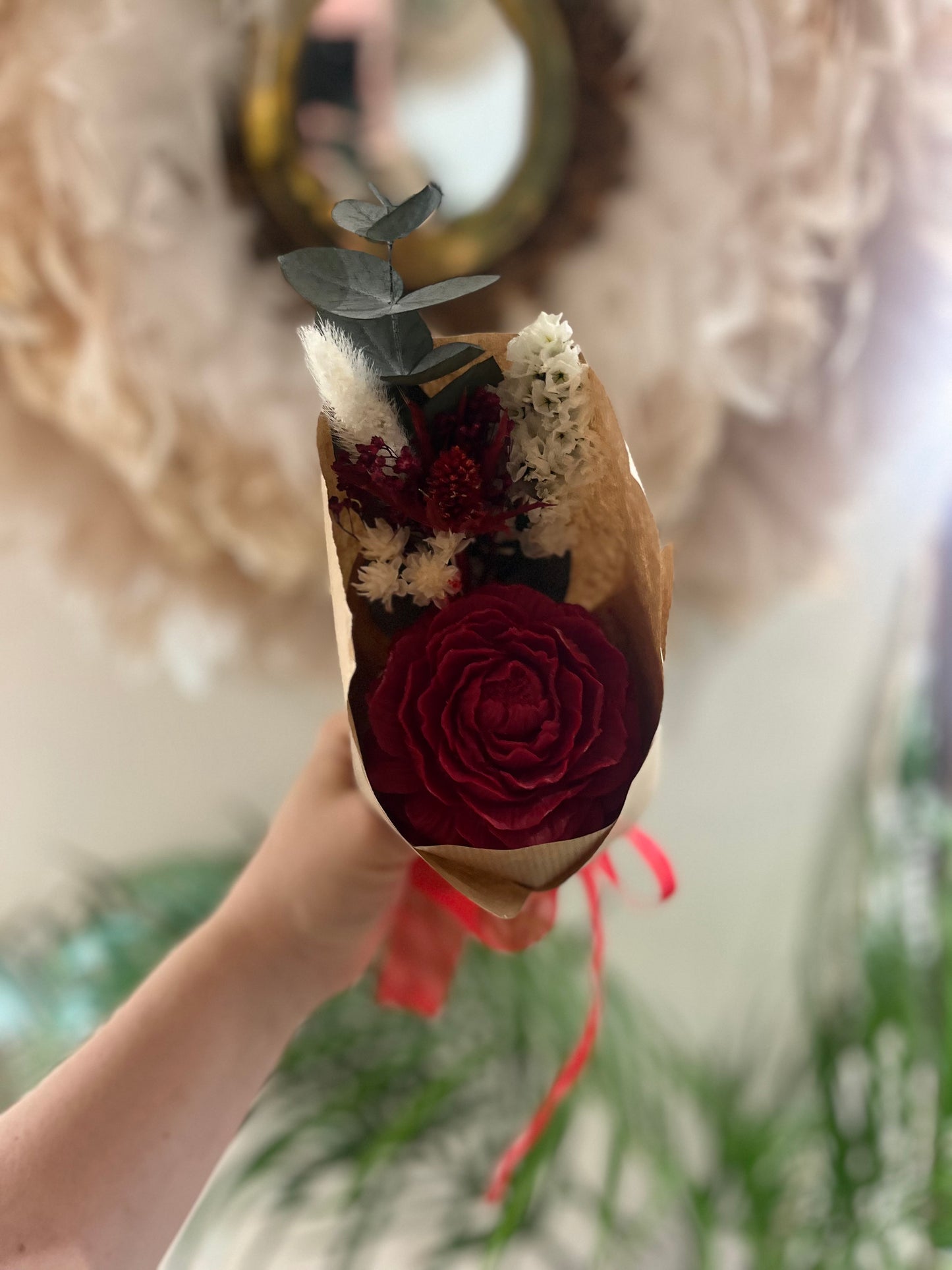 Mini bouquet éternel - Rouge