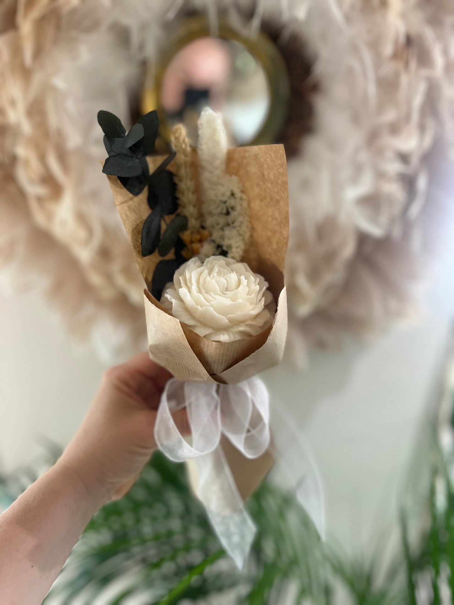 Mini bouquet éternel - Blanc