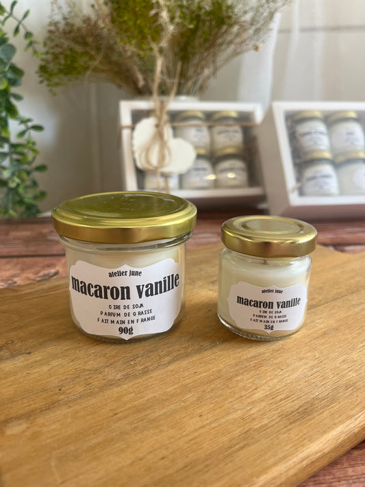Macaron vanille - Bougie parfumée ❤