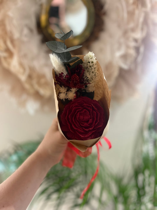 Mini bouquet éternel - Rouge
